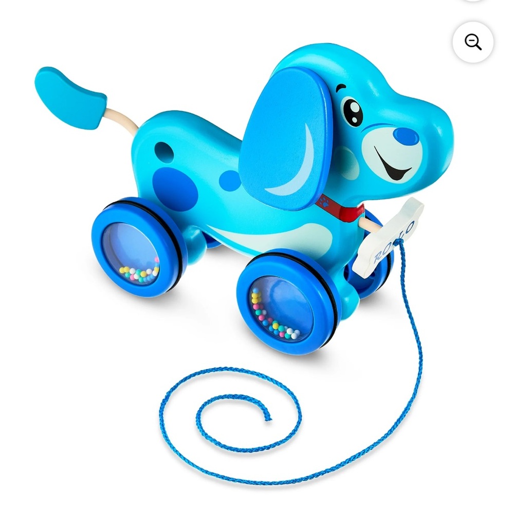 Spark Create Imagine Wooden Push & Pull Dog Dachshund Toy Blue 18+ Months GUC